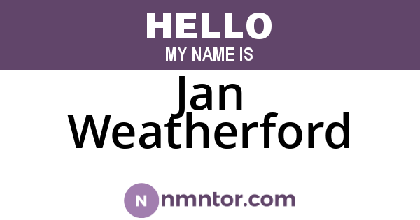Jan Weatherford