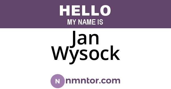 Jan Wysock
