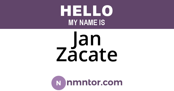 Jan Zacate