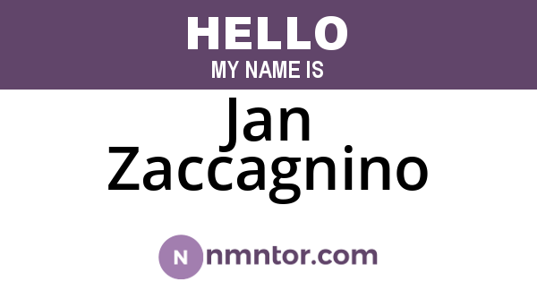 Jan Zaccagnino