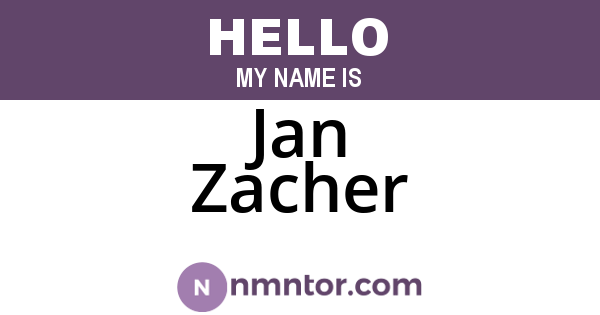 Jan Zacher