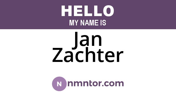 Jan Zachter