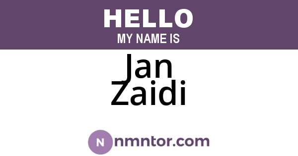 Jan Zaidi
