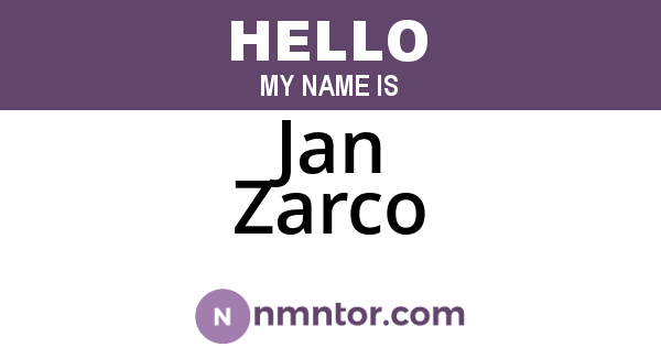 Jan Zarco
