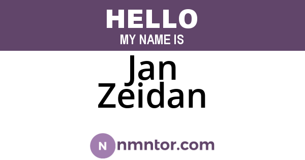 Jan Zeidan