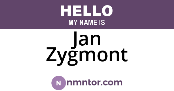 Jan Zygmont