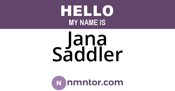 Jana Saddler