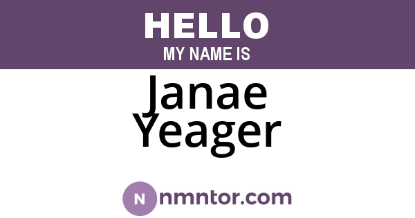 Janae Yeager