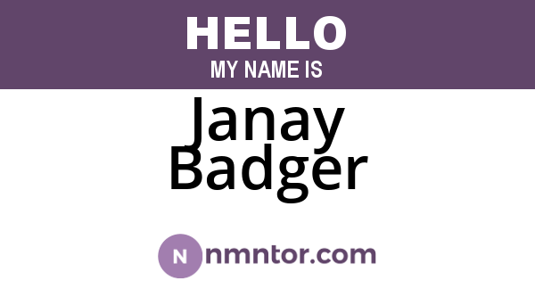 Janay Badger
