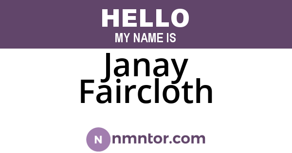 Janay Faircloth