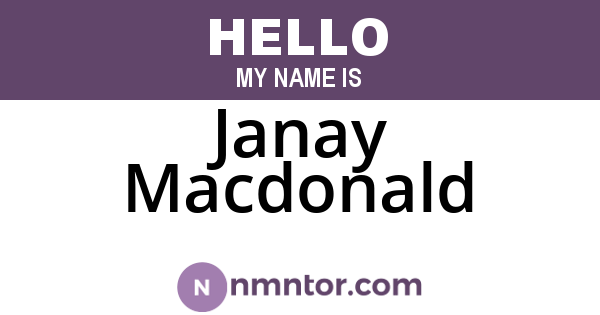 Janay Macdonald