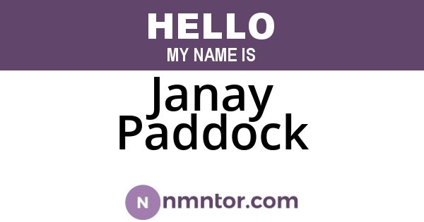 Janay Paddock