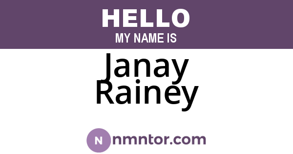Janay Rainey