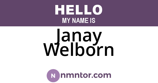 Janay Welborn