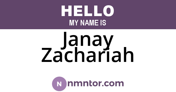 Janay Zachariah