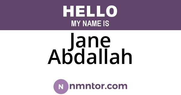 Jane Abdallah