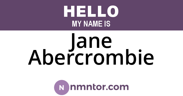 Jane Abercrombie