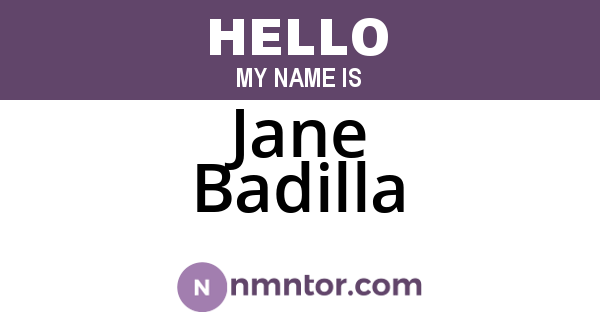 Jane Badilla