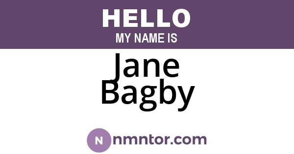 Jane Bagby