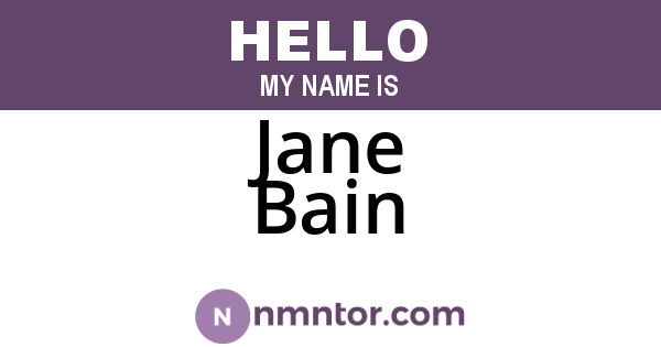 Jane Bain