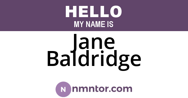 Jane Baldridge