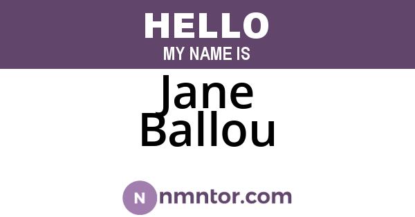 Jane Ballou