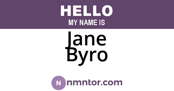 Jane Byro
