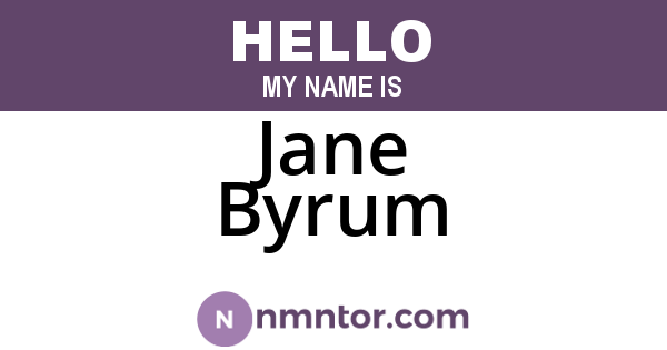 Jane Byrum