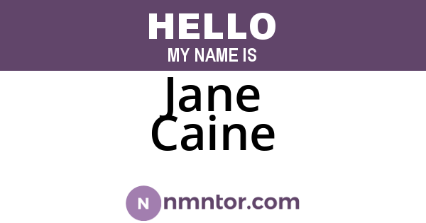 Jane Caine