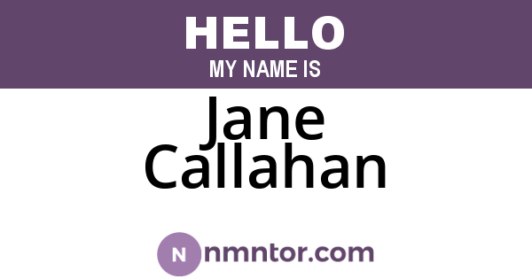Jane Callahan