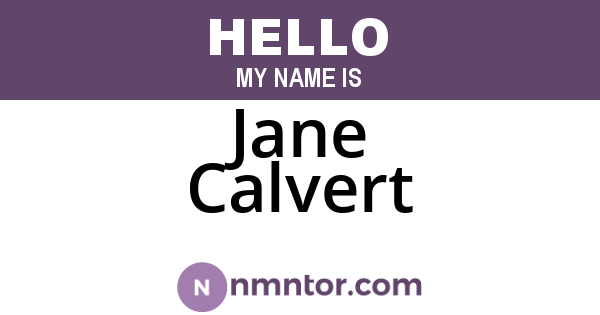 Jane Calvert