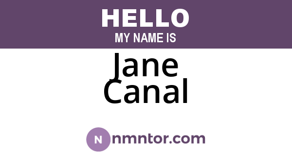 Jane Canal