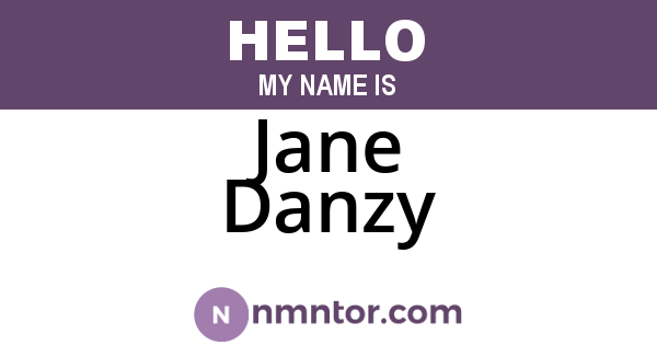 Jane Danzy
