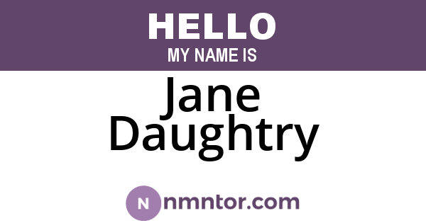 Jane Daughtry