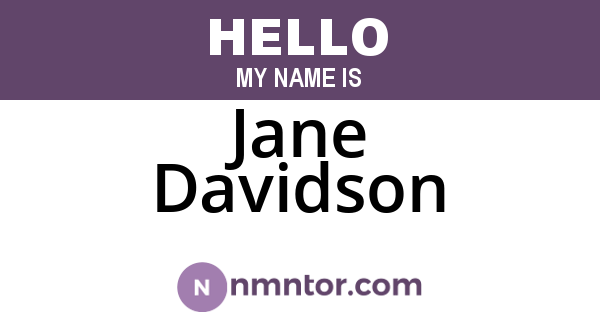 Jane Davidson