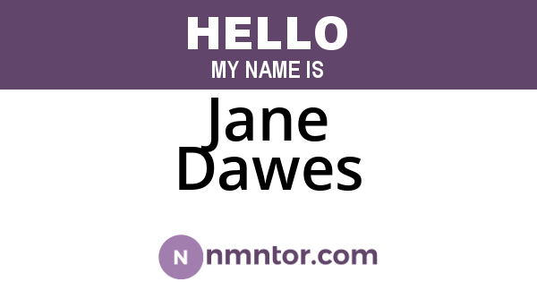 Jane Dawes
