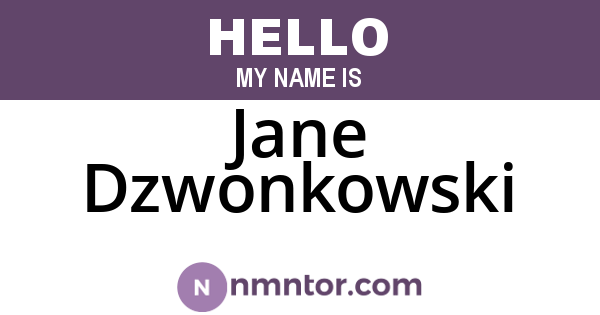 Jane Dzwonkowski