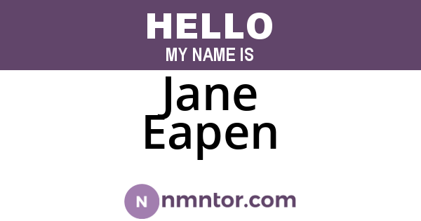 Jane Eapen