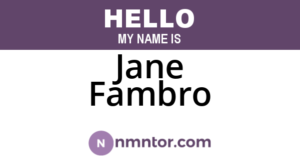 Jane Fambro
