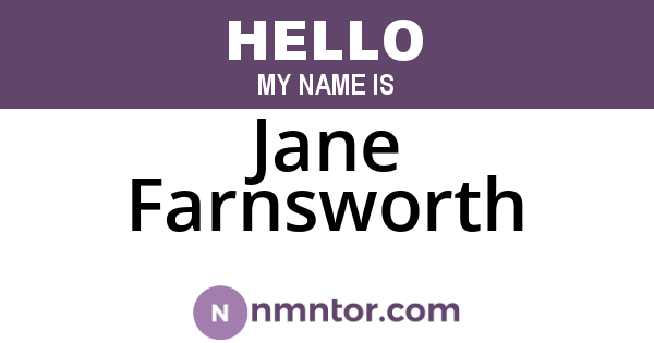 Jane Farnsworth