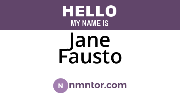 Jane Fausto