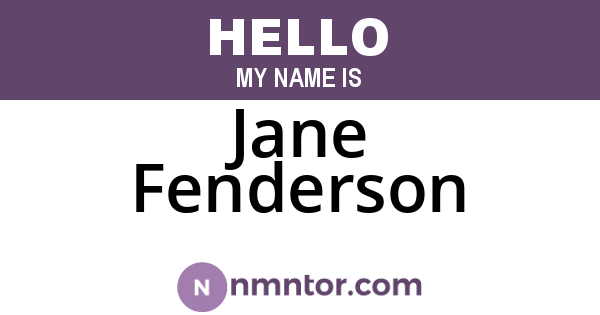 Jane Fenderson