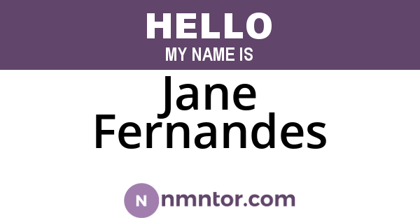 Jane Fernandes