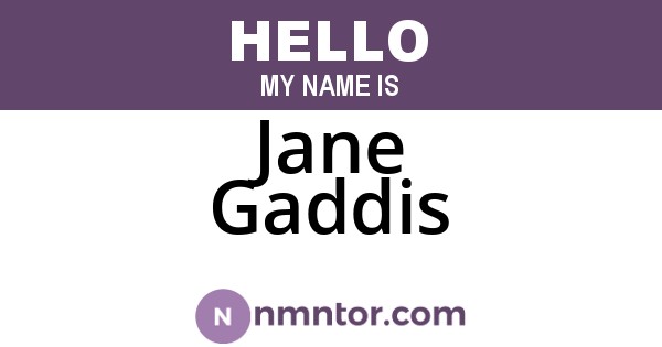 Jane Gaddis
