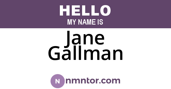Jane Gallman