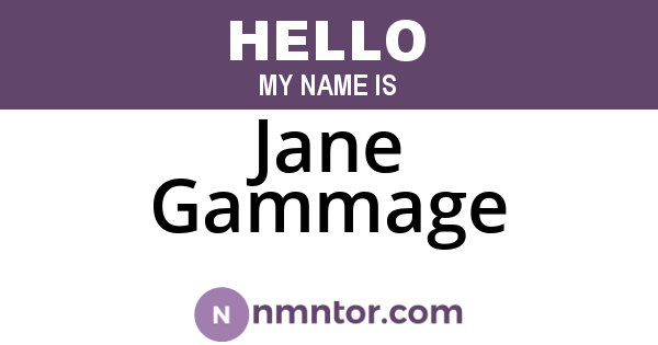 Jane Gammage