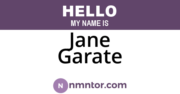 Jane Garate