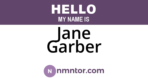 Jane Garber