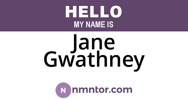 Jane Gwathney