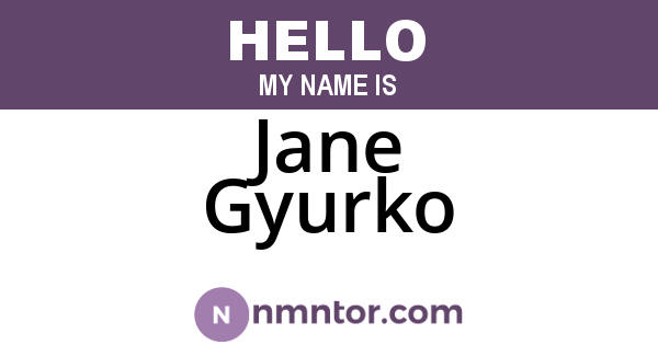 Jane Gyurko